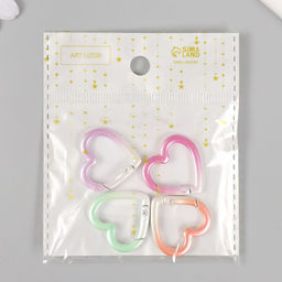 Цена за 4 шт. Карабин металл Сердце градиент МИКС 2,5х2,6 см - Арт узор фото 4