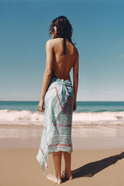 STRIPED LINEN BLEND SCARF - Zara фото 3