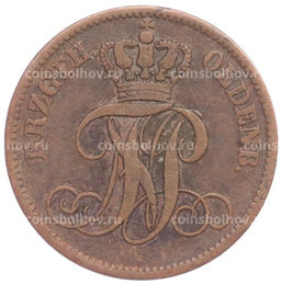 Монета 3 шварена 1869 года B Ольденбург