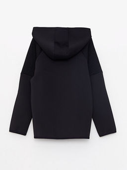 Kap??onlu Bask?l? Uzun Kollu Erkek ?ocuk Fermuarl? Sweatshirt - Waikiki фото 2