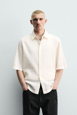 CAMISA RELAXED FIT EFECTO ARRUGADO / Blanco roto - Zara фото 2