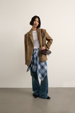 Жакет из экокожи с винтажной потертостью - Mollis фото 3