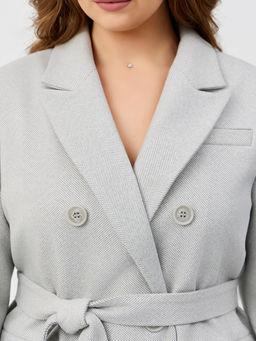 Пальто женское демисезонное 26897 (сильвер/ёлочка)