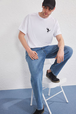 TRENDYOL MAN Beyaz-Siyah Oversize/Genis Kesim 2li Paket Kartal Bask?-Duz %100 Pamuk T-Shirt TMNSS25TS00214 - Trendyolmilla фото 6