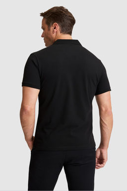 Erkek Siyah Slim Fit Polo Yaka Basic Ti__rt