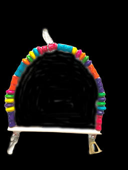 Качели д/птиц Дерев. Алиса "Цветные бусы" 12*10см И0009