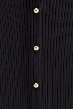 Rib-knit button-front dress - H&m фото 6