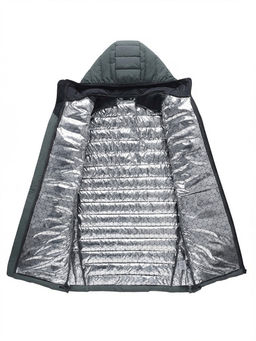 Куртка мужская удлинённая стёганая с капюшоном и графеновой подкладкой утеплитель тинсулейт