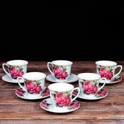 Чайный набор 12 предметов 220 мл / MS-6398 /уп 8/ металл подставка - ГалеонТрейд фото 4