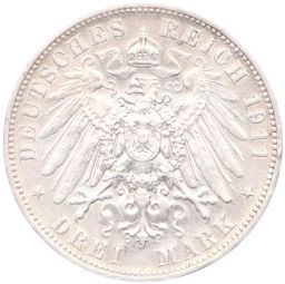 3 марки 1911 года E Германия (Cаксония)