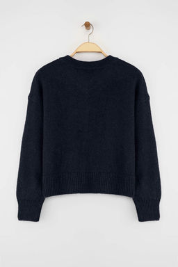 Lacivert More Sustainable Alpaka Yunu Kar?s?ml? Premium/Ozel Iplik Triko H?rka TWOAW26HI00000 - Trendyolmilla фото 8