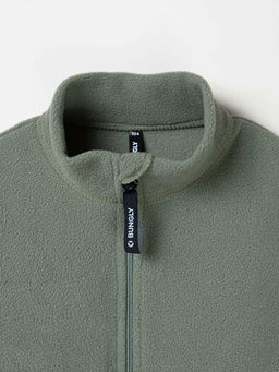 Олимпийка флисовая Колор блок Графит/Олива - Bungly фото 4