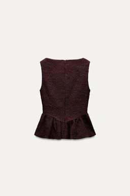 FRILLED JACQUARD TOP - Zara фото 6