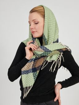 Большой  платок в стиле арт-деко в составе шерсть - Tantino фото 6