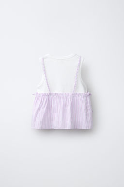 TOP RAYAS CON CAMISETA RIB / Rosa - Zara фото 4