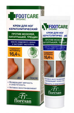 Floresan ORGANIC FOOT CARE Крем для ног кератолитический против трещин и натоптышей, 100мл