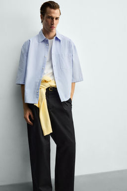 CAMISA BOXY FIT BOLSILLO / Celeste - Zara фото 6