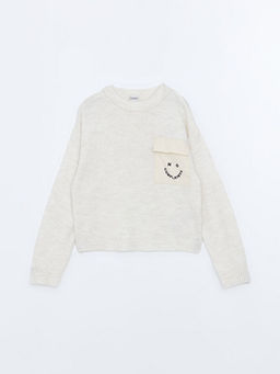 Bisiklet Yaka K?z ?ocuk Triko Kazak