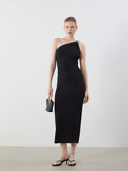 Tek Omuz B?zg?l? Elbise