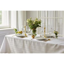 Скатерть Этель Shine 150х110 +/-3см, цвет белый, 192 г/м2, хлопок с ВГМО  фото 5