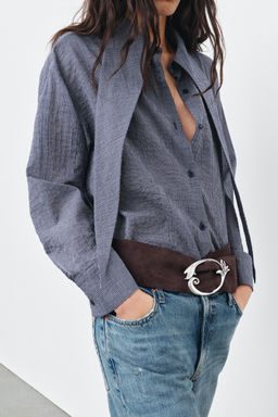 100% SUEDE LEATHER BELT WITH ORGANIC BUCKLE