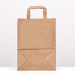 Цена за 25 шт. Пакет крафт без печати 22×12×25 см, плоская ручка