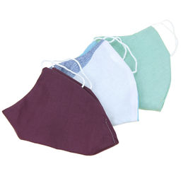 Маска защитная 2-х слойная S, фигурная, многоразовая, на резинке, хлопок 100%, на 3-4 года, набор 3шт (Россия)