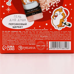 Подарочный набор новогодний За нас с вами: гель для душа 100 мл и соль для ванны 100 г, Чистое счастье