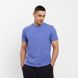 Футболка мужская MINAKU REGULAR FIT: фиолетовая, р-р 48