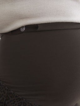 Kar?n Panelli Leopar Desenli Kad?n Jean Pantolon