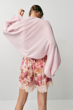 SHORTS ESTAMPADO FLORAL ENCAJE / Estampado - Zara фото 5