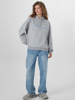 Худи женское серое с надписью Blossom - Mark formelle фото 3