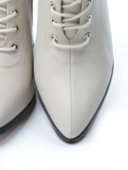 01-PCS125-2 BEIGE Ботинки демисезонные женские (натуральная кожа, байка)