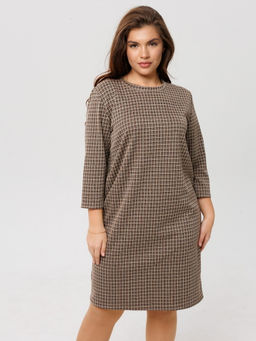 Платье женское П-176 (жаккард принт) Тёмно-серая ёлочка