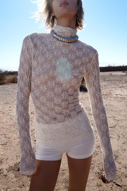 HIGH NECK LACE TOP - Zara фото 11