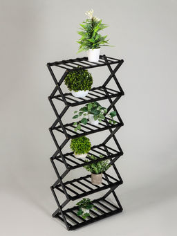 Стеллаж универсальный, 6 полок, 50×25×110 см, напольный, открытый, чёрный, Greengo