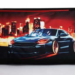 Сумка детская спортивная для мальчика «Крутая тачка», 40×24×21, отдел на молнии, чёрный