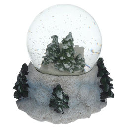 Фигурка декор в стекл шаре "Домик/Олень", D 6.5 см, L9 W8 H9 см, 3в.