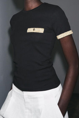 METALLIC THREAD T-SHIRT - Zara фото 10