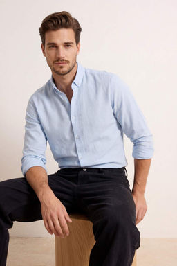 Ac?k Mavi Regular Erkek Gomlek TMNSS26GO00008