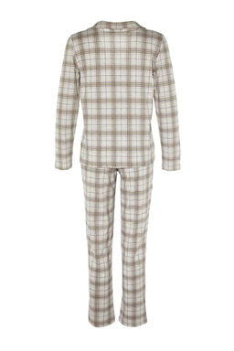 Trendyolmilla Bej %100 Pamuklu Ekoseli Orme Pijama Tak?m? THMAW20PT0266  фото 13