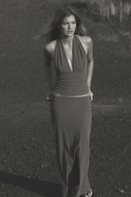 GATHERED HALTERNECK TOP - Zara фото 17