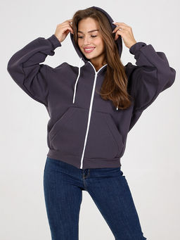 Толстовка Джерри  женская на молнии из футера с начесом Серая - Амавес-текстиль фото 9