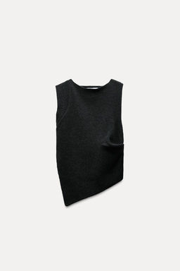 WOOL SLEEVELESS JUMPER WITH SIDE PLEATS - Zara фото 7