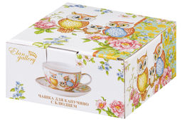 Чашка для капучино + блюдце 350 мл 14*11*6 см Совушки NEW BONE CHINA - Elan gallery фото 5
