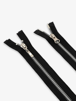 Цена за 10 шт. Молния металлическая, №5, 2 замка, разъёмная, замки автомат, 80 см, чёрный