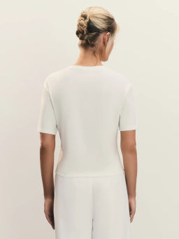 Футболка с драпировкой из поплина / Zarina  фото 5