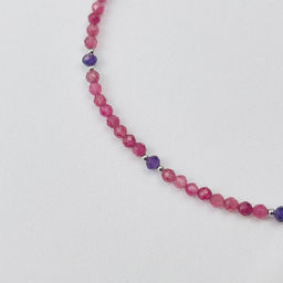 Чокер из розового Турмалина и Аметиста