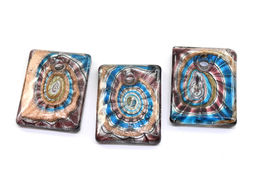 Прямоугольный кулон из муранского стекла 35*45мм цв.голубой - Радуга камня фото 5