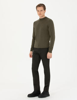 Узкие брюки из плотной ткани цвета хаки - Cacharel фото 3